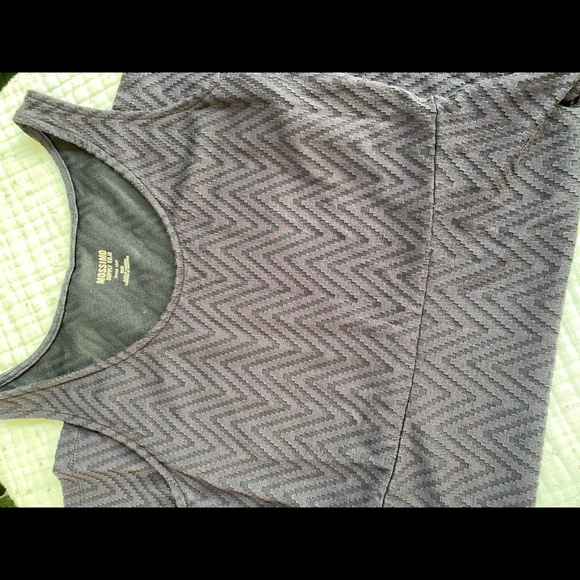 Navy Blue Chevron Pattern Dress - Picture 2 of 2